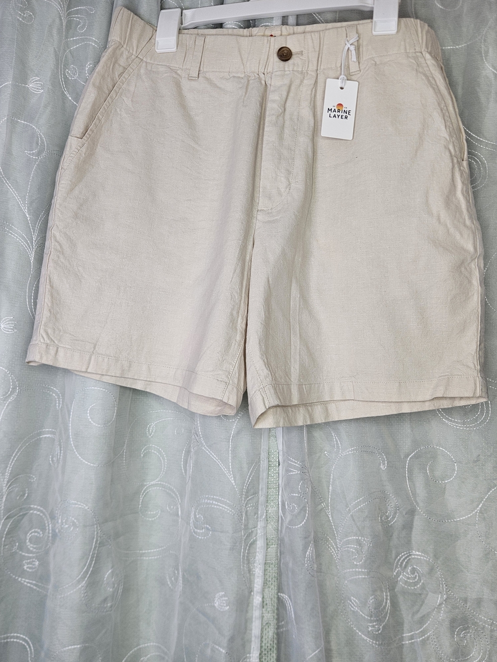Marine Layer Saturday Hemp Linen Short Cream NWT